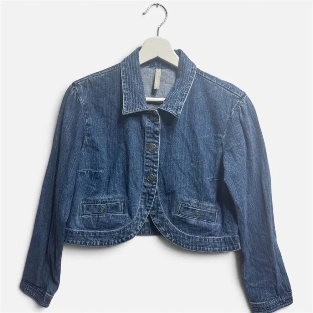 Hanna Andersson Small Girls Denim Cropped Jean Jacket Shrug